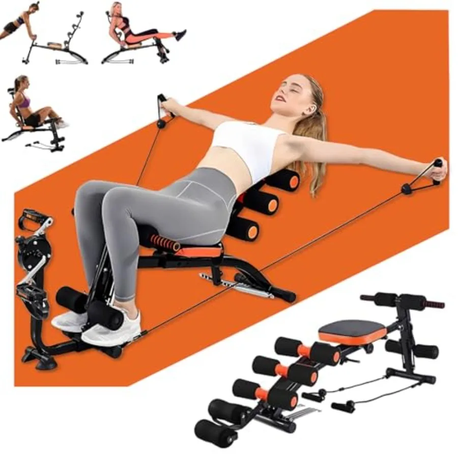 

Ab Workout Bench Multi-Functional Adjustable Ab Machine for Home Gym Core Leg Sit Up Exercise Ab Crunch Machine in Black with A