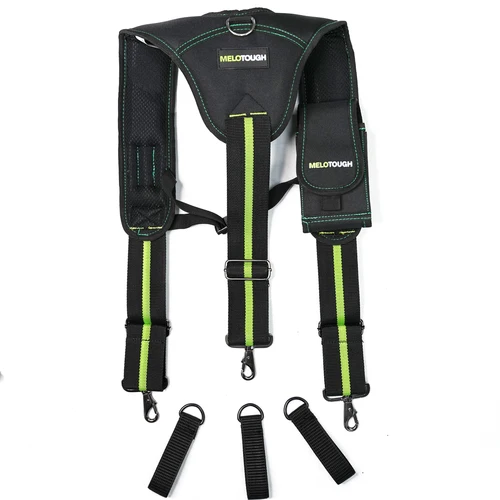 MELOTOUGH Tirantes de trabajo Tirantes para cinturón de herramientas con soporte grande para teléfono móvil, portalápices