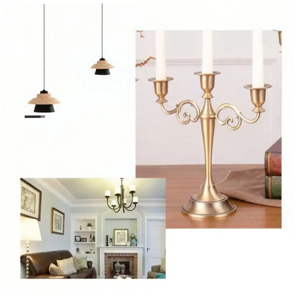 Retro European Iron Candelabra Metal Candle Holder For Romantic Candlelight Dinner Wedding Table Home Art Decoration