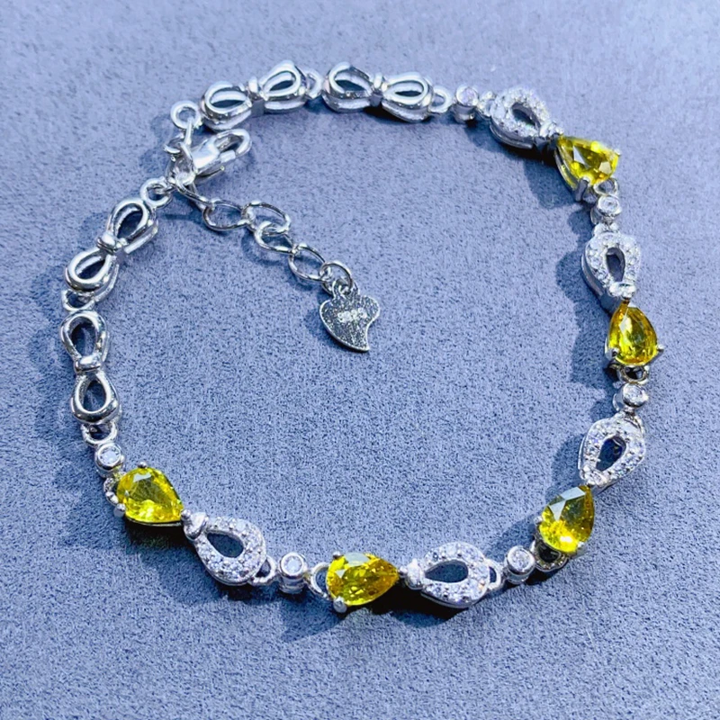 

Natural Sapphire Bracelet for women silver 925 jewelry luxury gem stones 18k gold plated free shiping items