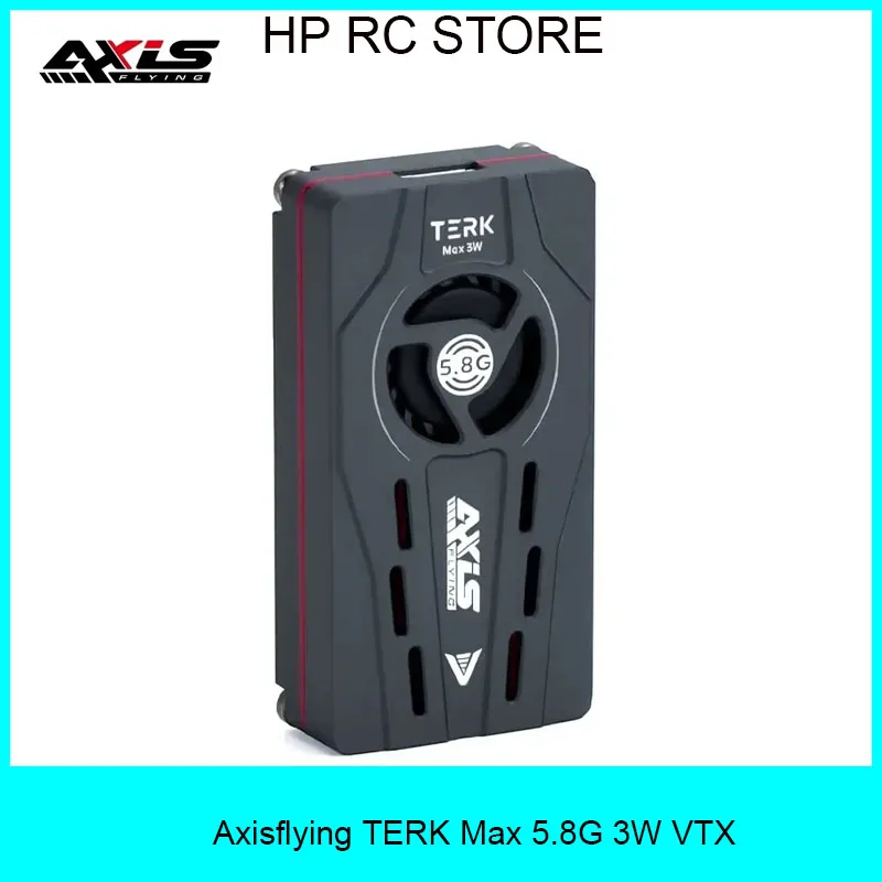 

Axisflying New TERK Max 5.8G 3W VTX Fan with CNC Heat Sink Dual Function-Buttons Built in MIC Silent Long Range RC FPV Drone