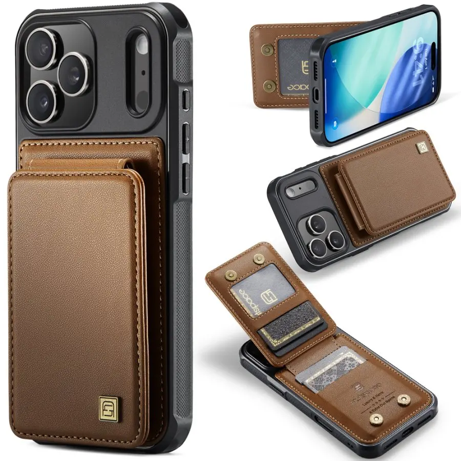 

Magnetic Leather Phone Case For iPhone 11 12 13 14 15 16 17 Pro Max Plus Wallet Card Holder Slots Phone Back Cover