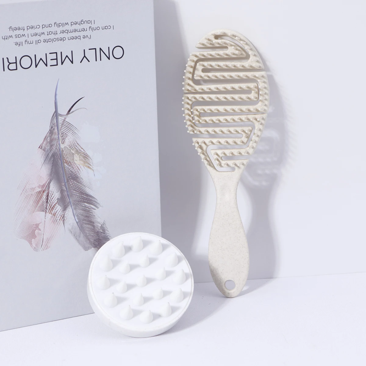 

2-piece comb set, hollowed out hair comb for wet or dry hair, hair washing brush,scalp massage brush, special for real hair wigs