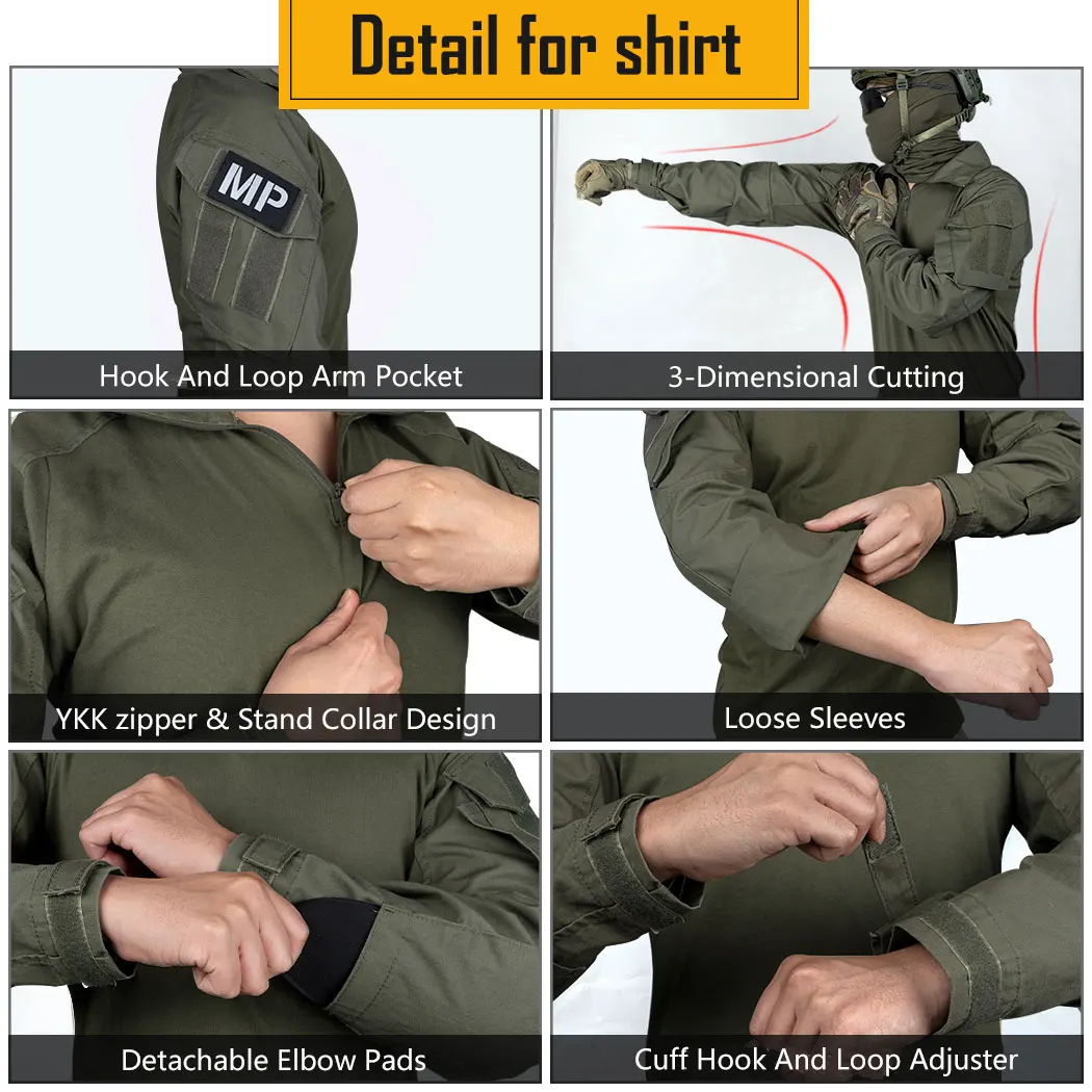 IDOGEAR Combat BDU камуфляжная мужская форма G3 Тактическая одежда Спортивная одежда Черный хлопок полиэстер 3001