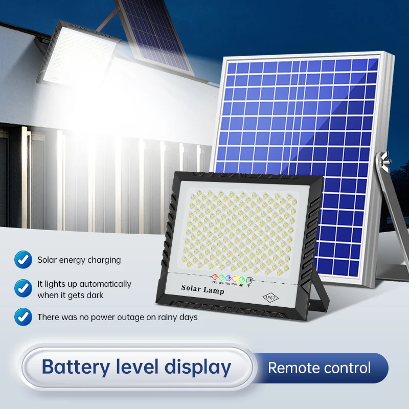 

Garden Super bright solar light LED floodlight 40W 100W 300W IP67 high waterproof outdoor floodlight LED courtyard light