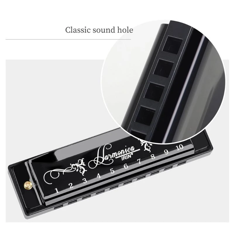 

10Hole 20Tones Harmonica Key-of-C Professional Blues Harps Mouth Organ Harmonica
