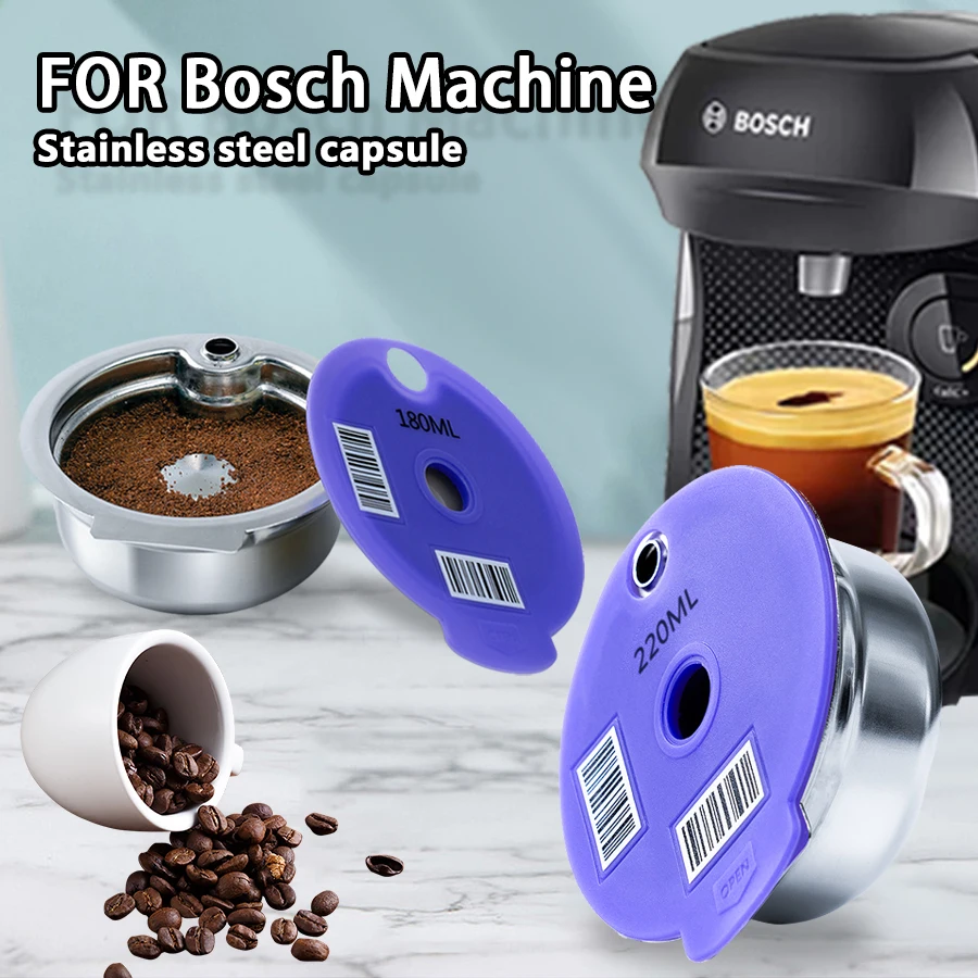 Stainless Steel Capsule Coffee Filter Circulation Shell Coffee Container Suitable for Bosch and Tassimo Coffee Capsules