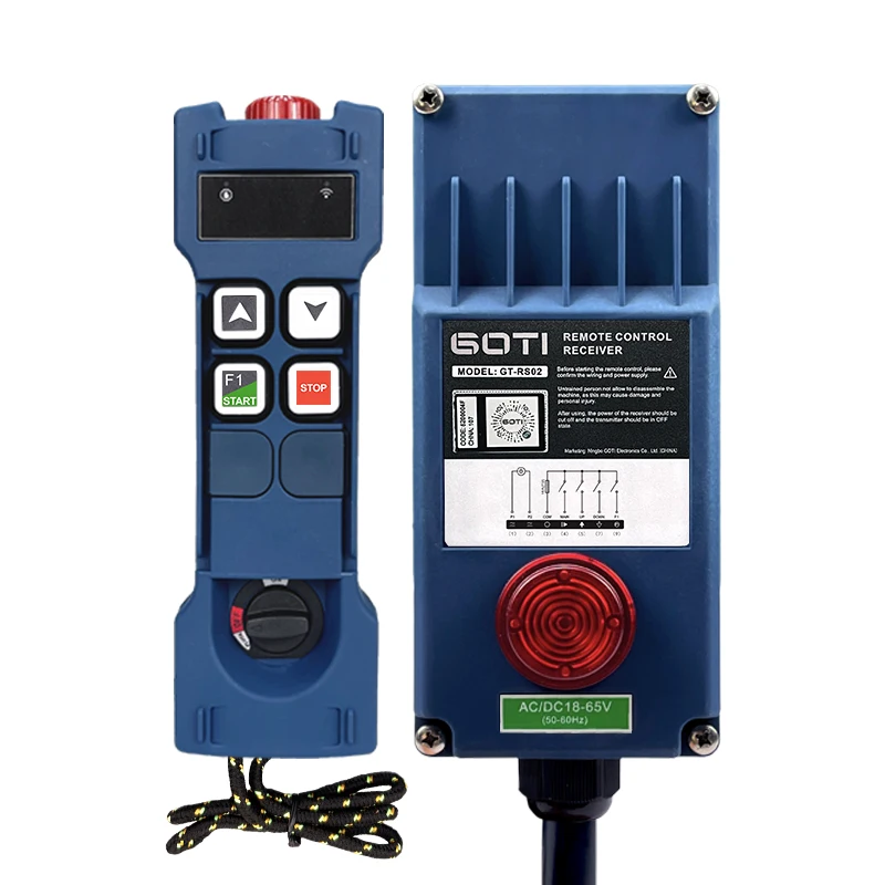 

GOTI GT-RS02 Wireless Industrial Remote Control Electric Hoist Winding Engine Sand-blast Equipment Used 4 button