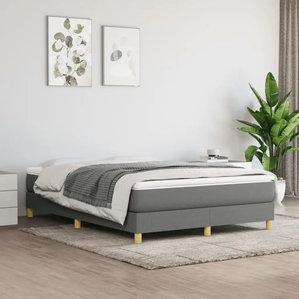 Queen Dark Gray Fabric Bed Frame - No Mattress Included - US Shipping Only