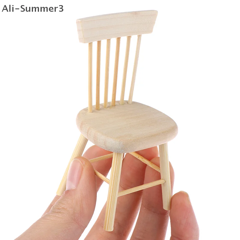 1/12 Mobili in miniatura per casa delle bambole Sedia in legno Seggiolone Accessori per casa delle bambole