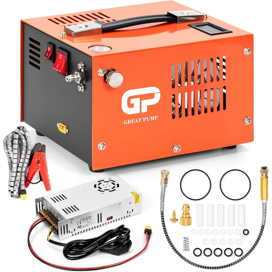 

Высокопроизводительный воздушный компрессор PCP с двойным источником питания 12 В постоянного тока для автомобиля или 110 В переменного тока для домашнего использования. Совместимость реагирования 4500 фунтов на квадратный дюйм I.