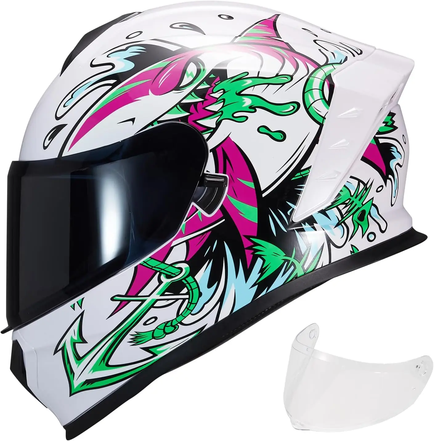 

Motorcycle Full Face Dual Visor Helmets for Adults Street Bike Racing Motorbike Helmet A8 DOT Approved