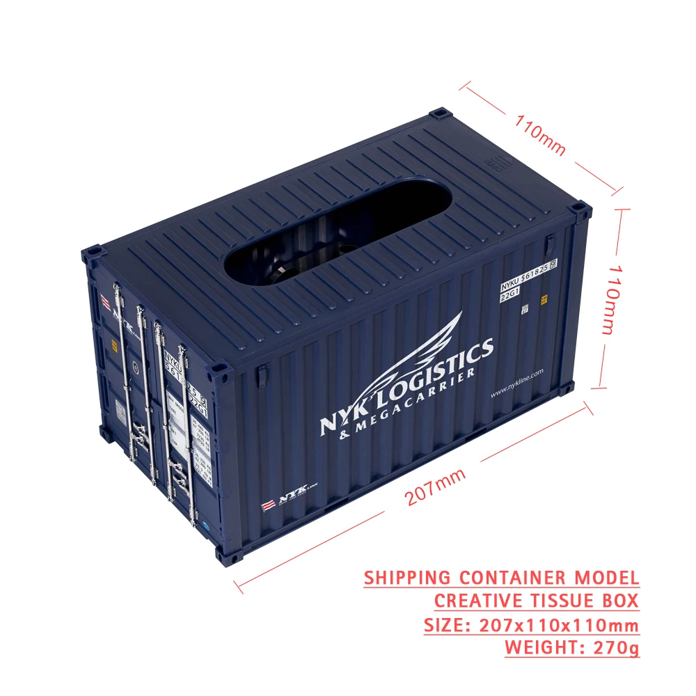 Mini Shipping Container Model Car Tissue Box Custom Desktop Napkin Organizer Creative Plastic Living Room Facial Tissue Holder