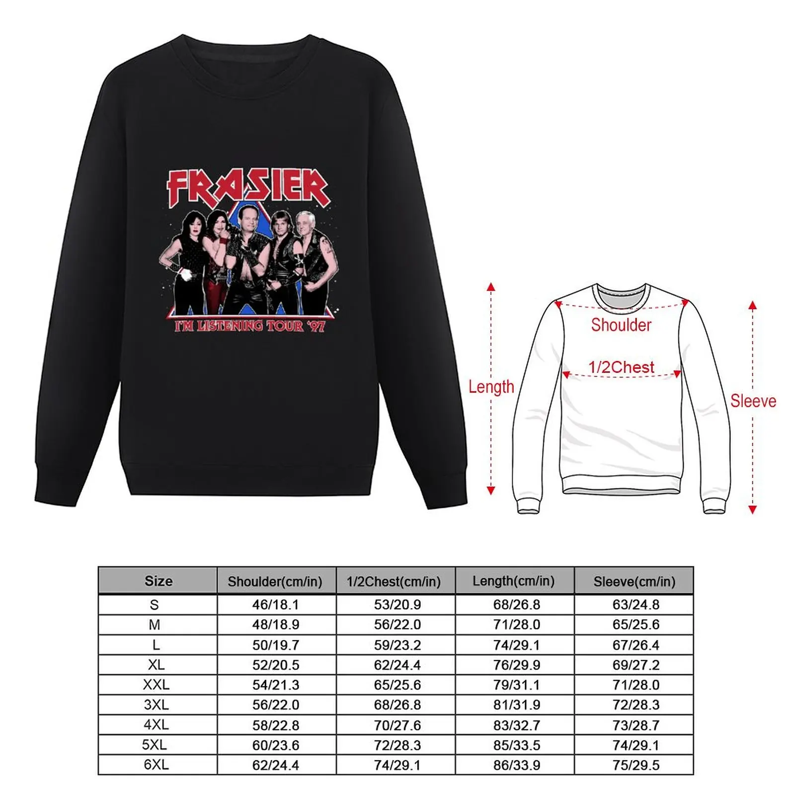 FRASIER - I'M LISTENING TOUR '97 Sweatshirt korean clothes men clothes hooded sweatshirt