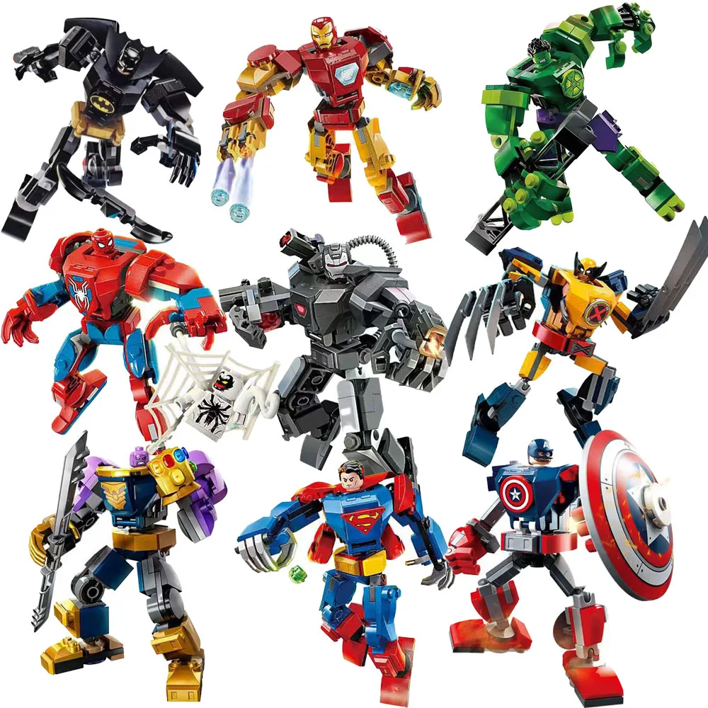 Marvel 76302 Superhero Bricks Avengers Thor Iron Man Thanos Assemble Compatible Action Figure Toy Building Blocks Model Ornament