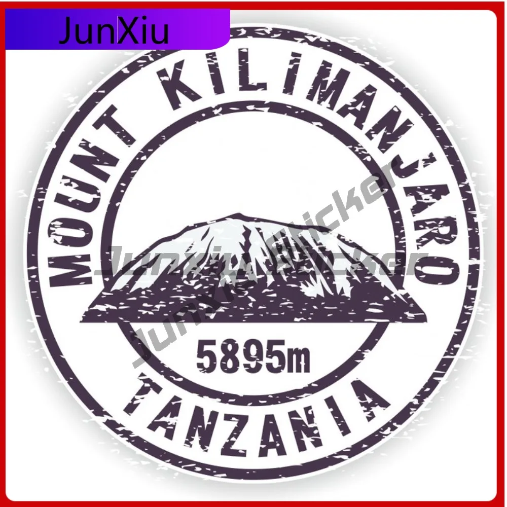 

Kilimanjaro Mount Stamp Mountains Vinyl Sticker Round Seal Anti Scratch Decals Decorative Suv Laptop Stickers Custom Decals Pvc