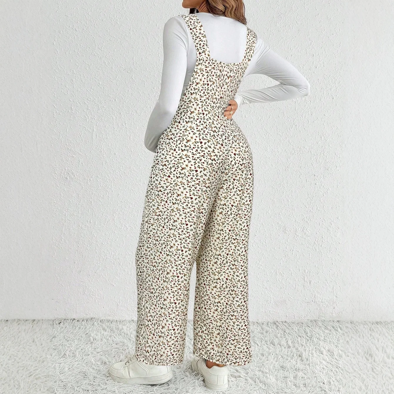 Spring Summer Maternity Pants Suspender Trouser Loose Casual Pregnant Women Floral Printed Rompers Overalls Wide-Leg Jumpsuits