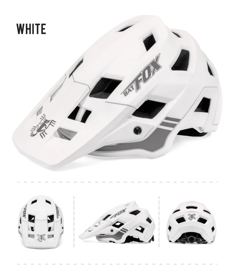 BATFOX Fahrradhelm MTB Casco Fahrradhelm Sicherheit Weiß Integral geformter Mountainbike-Helm für Männer Frauen Casco Bicicleta – Detail 13