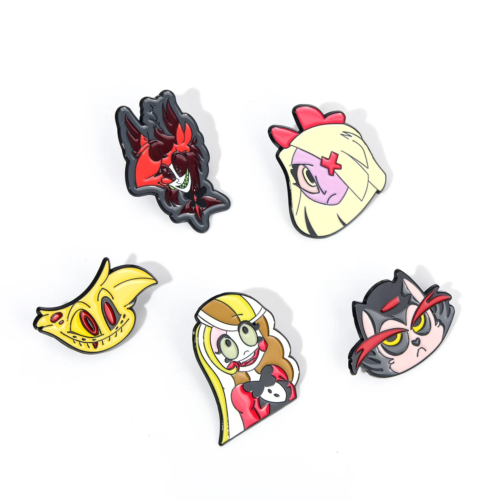 11 Styles Anime HazbinHotel Alastor Enamel Pins Villain Charlie Hotel Helluva Bosss Brooch Cosplay Badge jewelry Backpack Gift