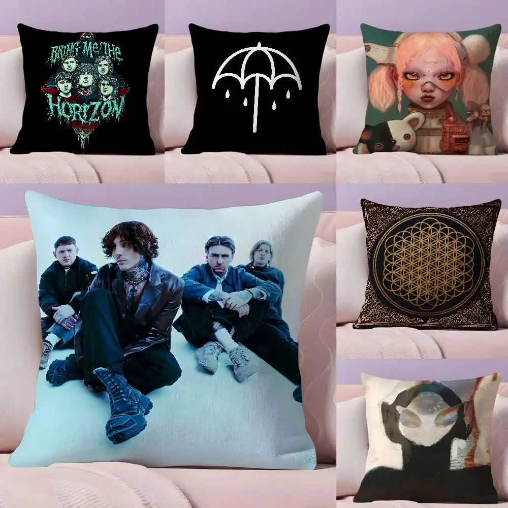 

Rock Band B-Bring Me The H-Horizon Pillow Case Ultra Soft Skin Friendly Fabric Cloud Like Comfort & Concealed Zipper