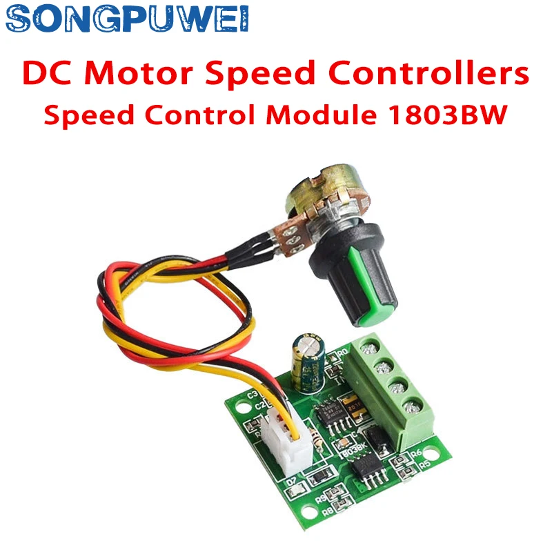 DC PWM Motor Speed Controller 1.8V 3V 5V 6V 12V 2A Automatic Regulator Governor Speed Control 15V Power Supply with Potentiomer