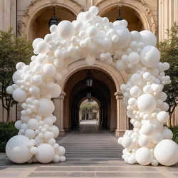 109 szt. Zestaw wianek z białego balonu, białe balony lateksowe, dekoracje na przyjęcie urodzinowe weselne dla dzieci Baby Shower artykuły na przyjęcia