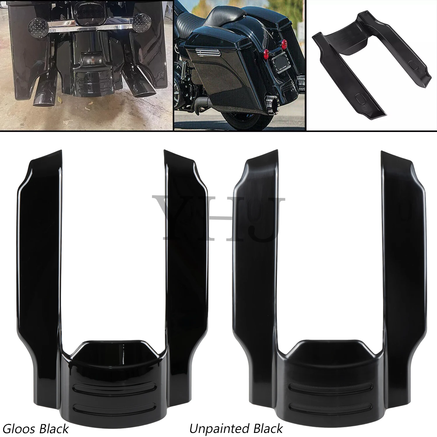 

For Harley Motorcycle Touring Electra Street Glide Road King 1996-2008 Black 5" Stretched Rear Fender Extension Filler