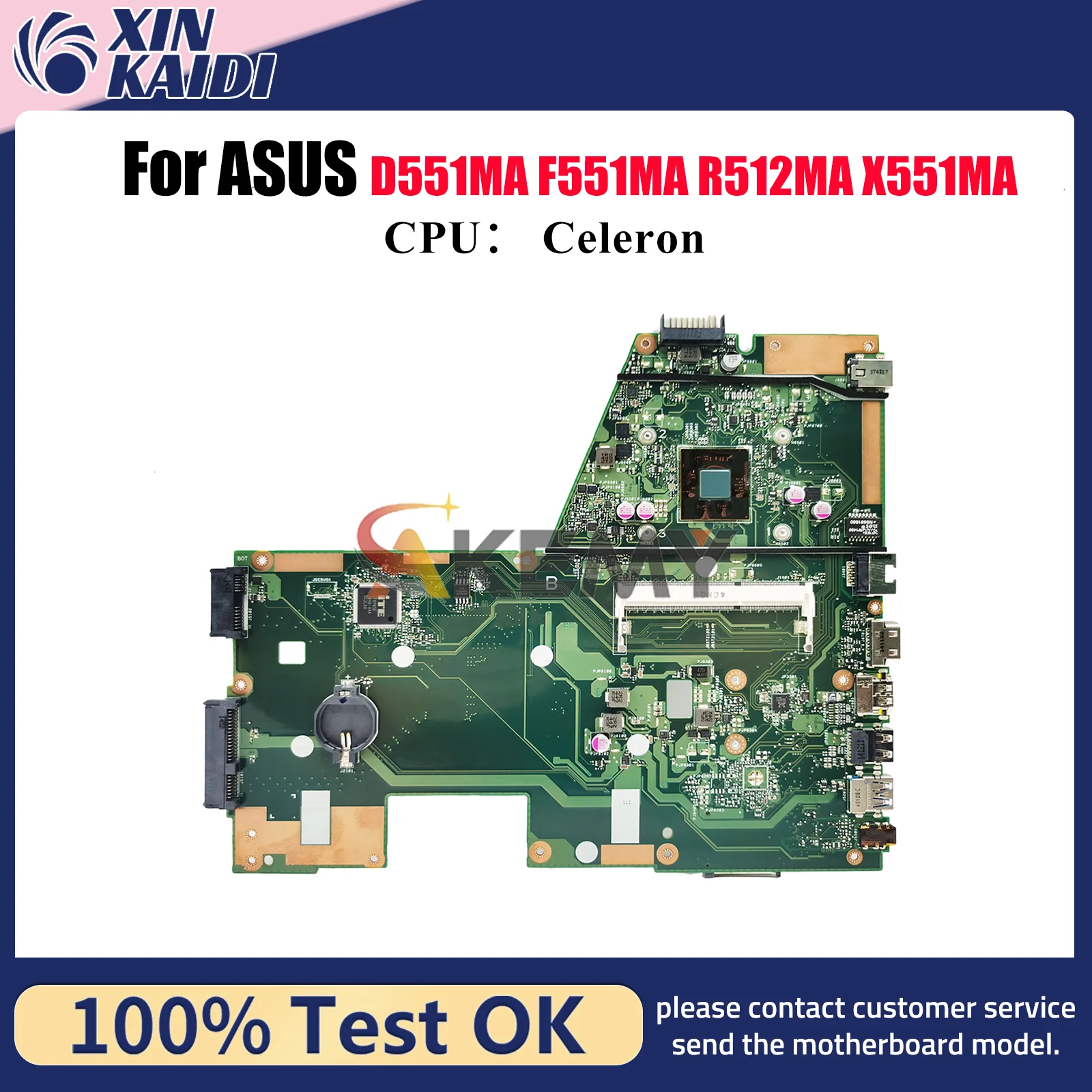 

X551MA Материнская плата для ноутбука ASUS VivoBook X551MA R512MA D551MA F551MA X551M Материнская плата для ноутбука с процессором Celeron 100% тестирование ОК