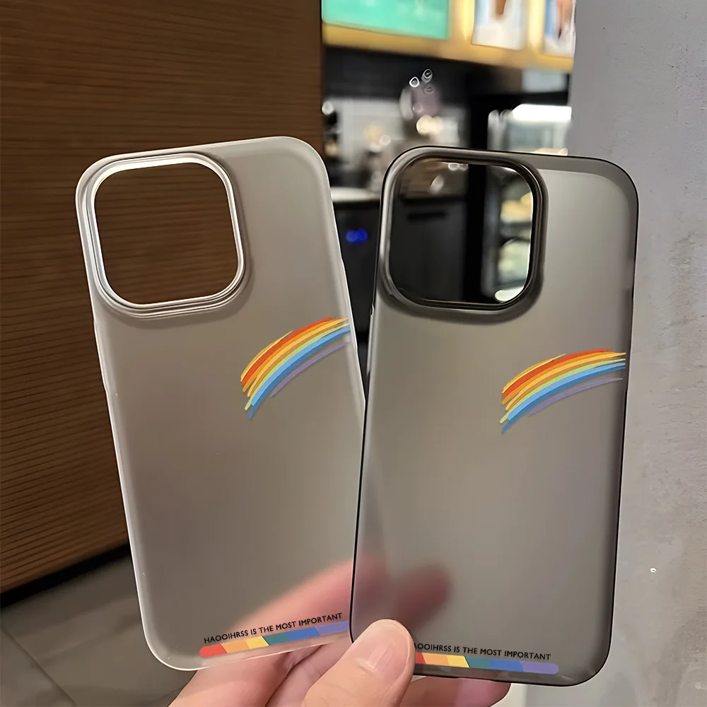 

Rainbow Phone Cases for iPhone 15 Case iPhone 16 14 12 11 13 Pro Max 16 Plus Mini Matte Clear Soft Shockproof Bumper Cover Funda