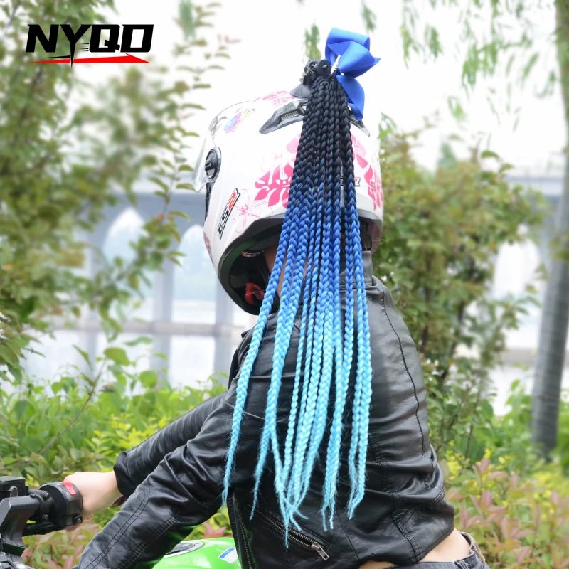 Motorcycle Helmet handmade Dirty Braid  Dreadlocks Decoration Punk Motocross Racing for All Riders Man Women FreeStyle