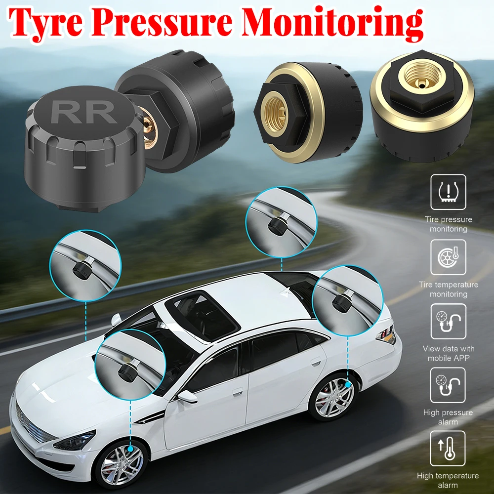 

Tyre Pressure Alarm Sensor Bluetooth-compatible Auto Motorcycle Tire Pressure Detection Phone Display Tyre Pressure Monitoring