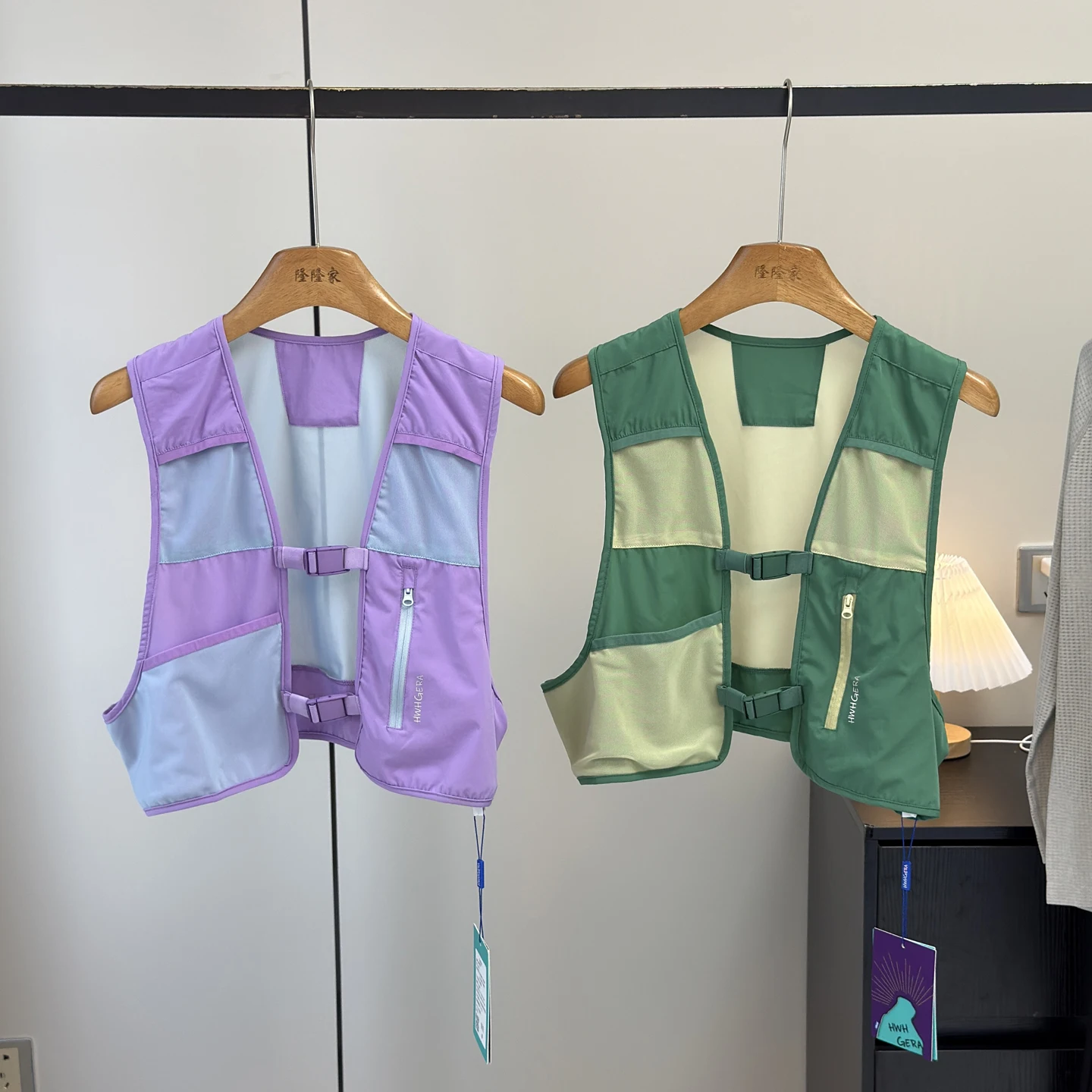 

Outdoor ex ort Jaet Lightweight Qui Dry Workwear Bule Vest Functional Sle Commute V-Ne Zipper Pure Color