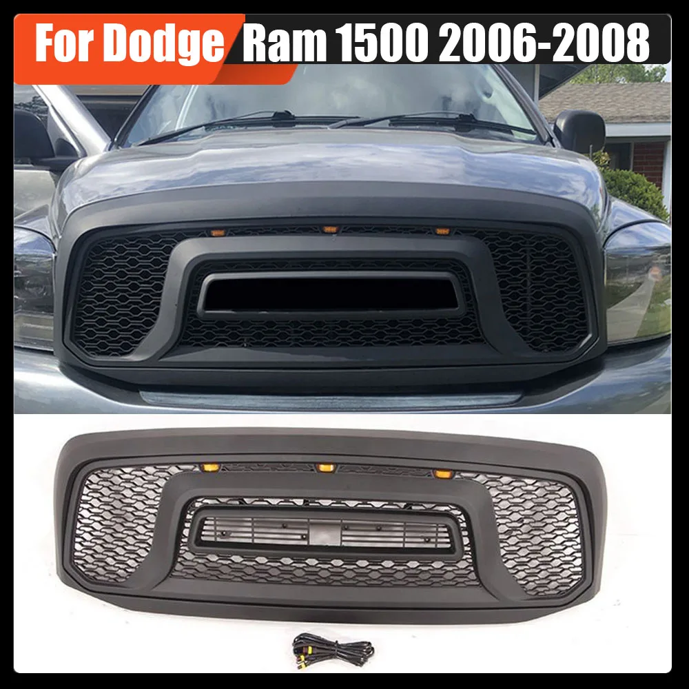 

Modified Radiator Trims Cover Racing Grill Grills Hood Mesh Front Grille Upper Bumper Grilles For Dodge Ram 1500 2006-2008