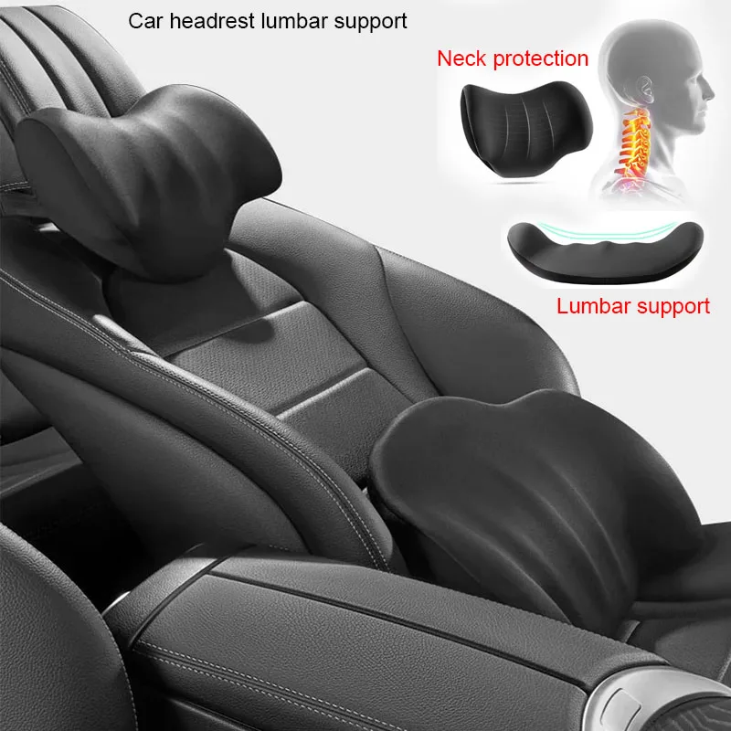 Car Neck Pillow Cushion Vehicle Head Pillow Seat Headrest Lumbar Support for Car Long Staple Cotton Travel Pillow Car Accessory