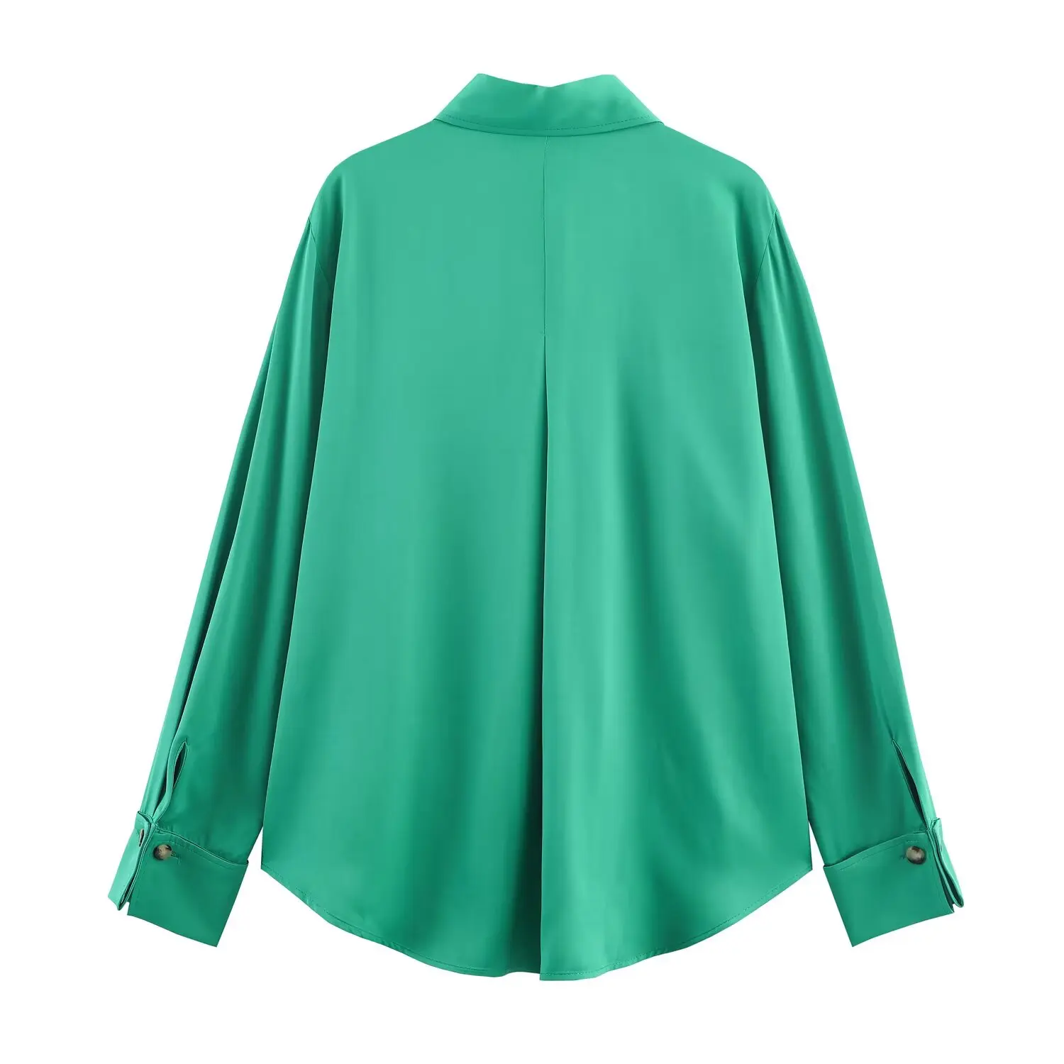 Camicia da donna con tasca al tatto in seta di nuovo arrivo primavera/autunno Camicia casual oversize elegante Top streetwear rilassato