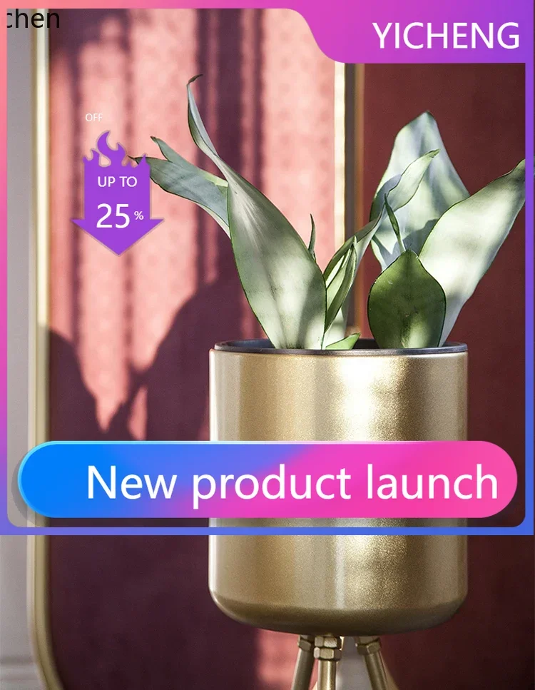 LYY Iron Art Flower Stand Floor-standing Balcony Metal Flower Pot Rack Living Room Flower Bucket Display Shelf