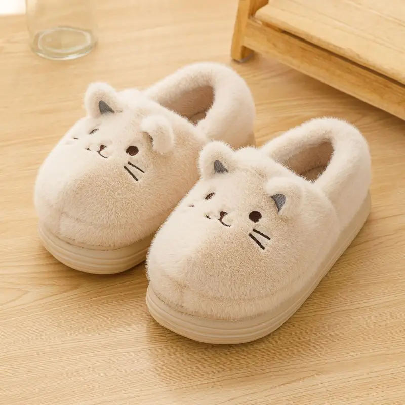 

Newest kitty slippers women footsie kittens slides maternity shoes woman fuzzy home slipper cuddly furry cats house shoe 44 45