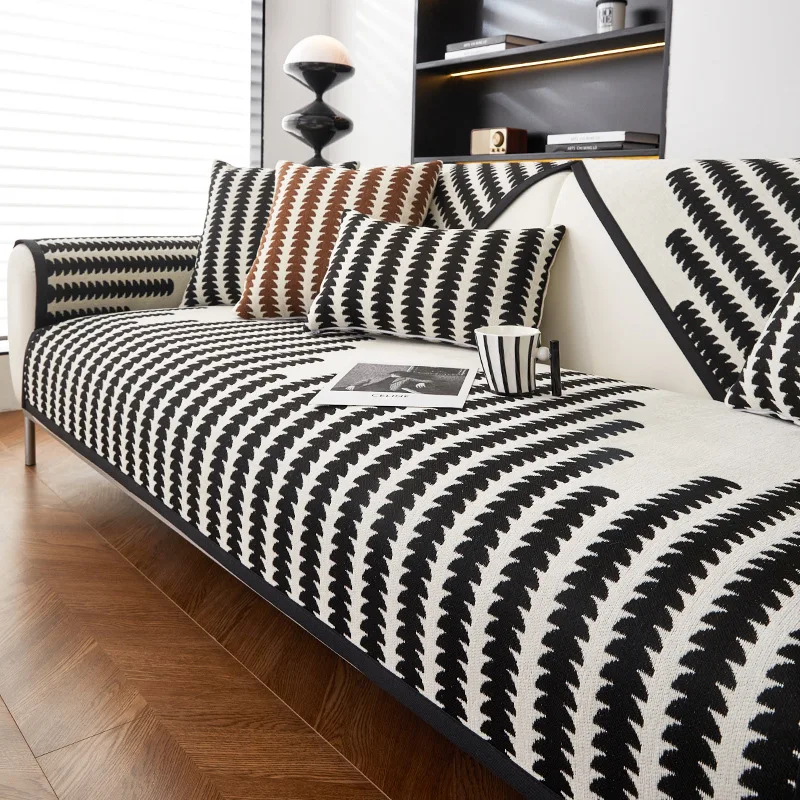 

New Nordic Sofa Cushion, Universal Anti-Slip Leather Seat Cover, Modern Minimalist Sofa Slipcover for All Seasons