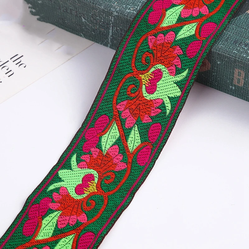 7M Jacquard Ribbons Ethnic Embroidery Flower Webbing Trim DIY Clothes Bag Curtain Accessories Wide 5cm