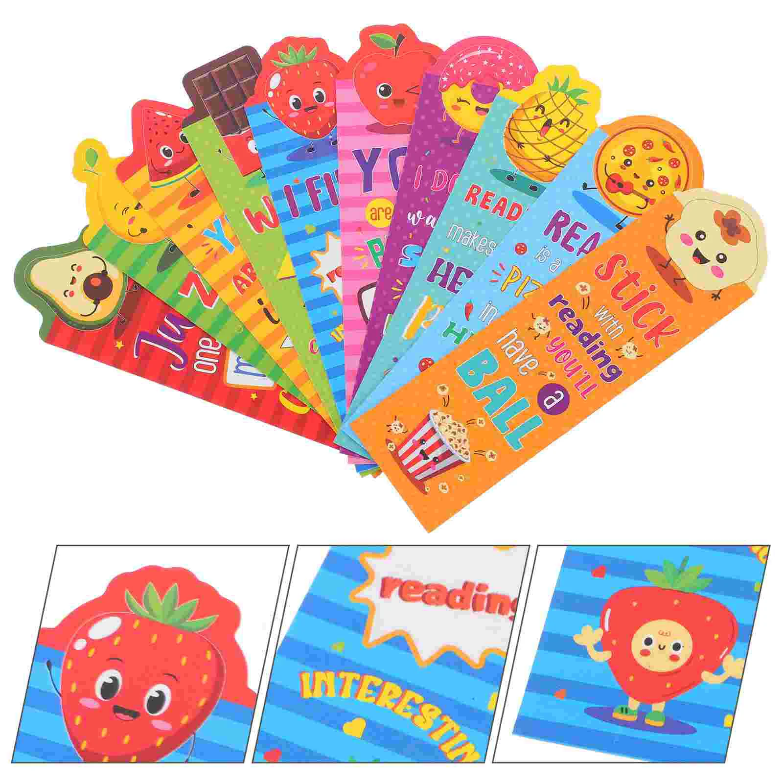 

30 Pcs Children's Bookmark Theme Bookmarks Scented for Kids Cartoon Middle School Prizes Fruits Markers