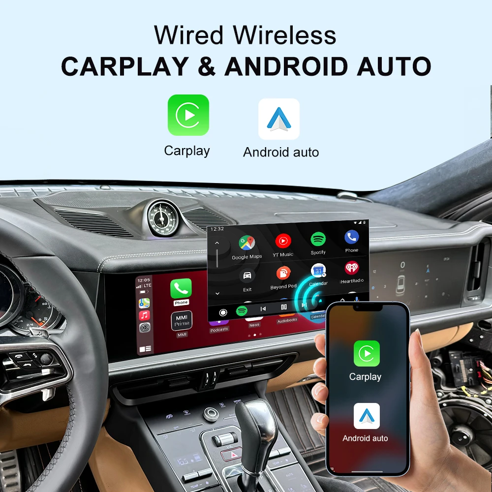 12.3 Car Radio For Porsche Cayenne 2010-2017 carplay Android Auto Multimedia Player Head Unit Dual screen Displya interaction