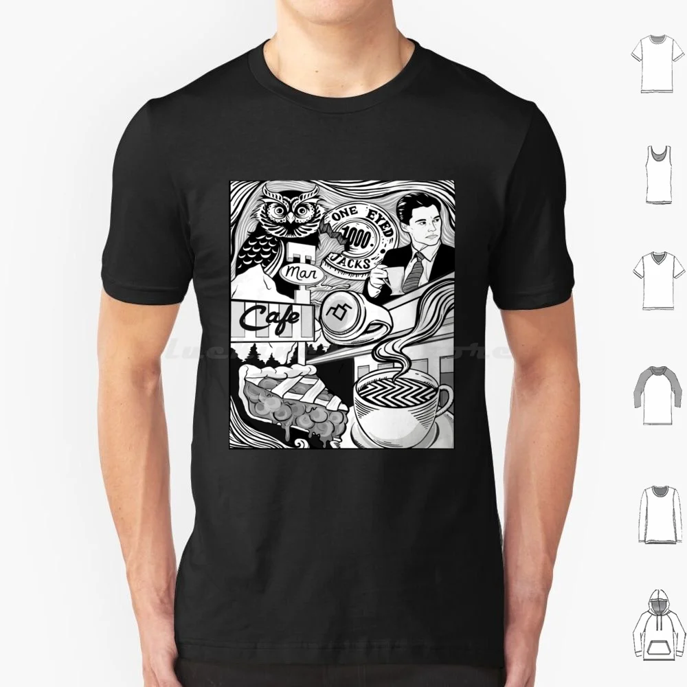 Twin Peaks-Camiseta de café bien, talla grande, 100% algodón, película de David Lynch, Twin Peaks, Lynch Eraserhead, película de terror Vintage