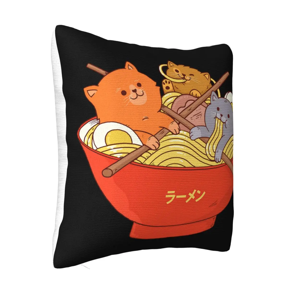 New Fashion Men's Men Kawaii Anime Cat Japanese Ramen Noodle Gift Popular Style Pillow Case