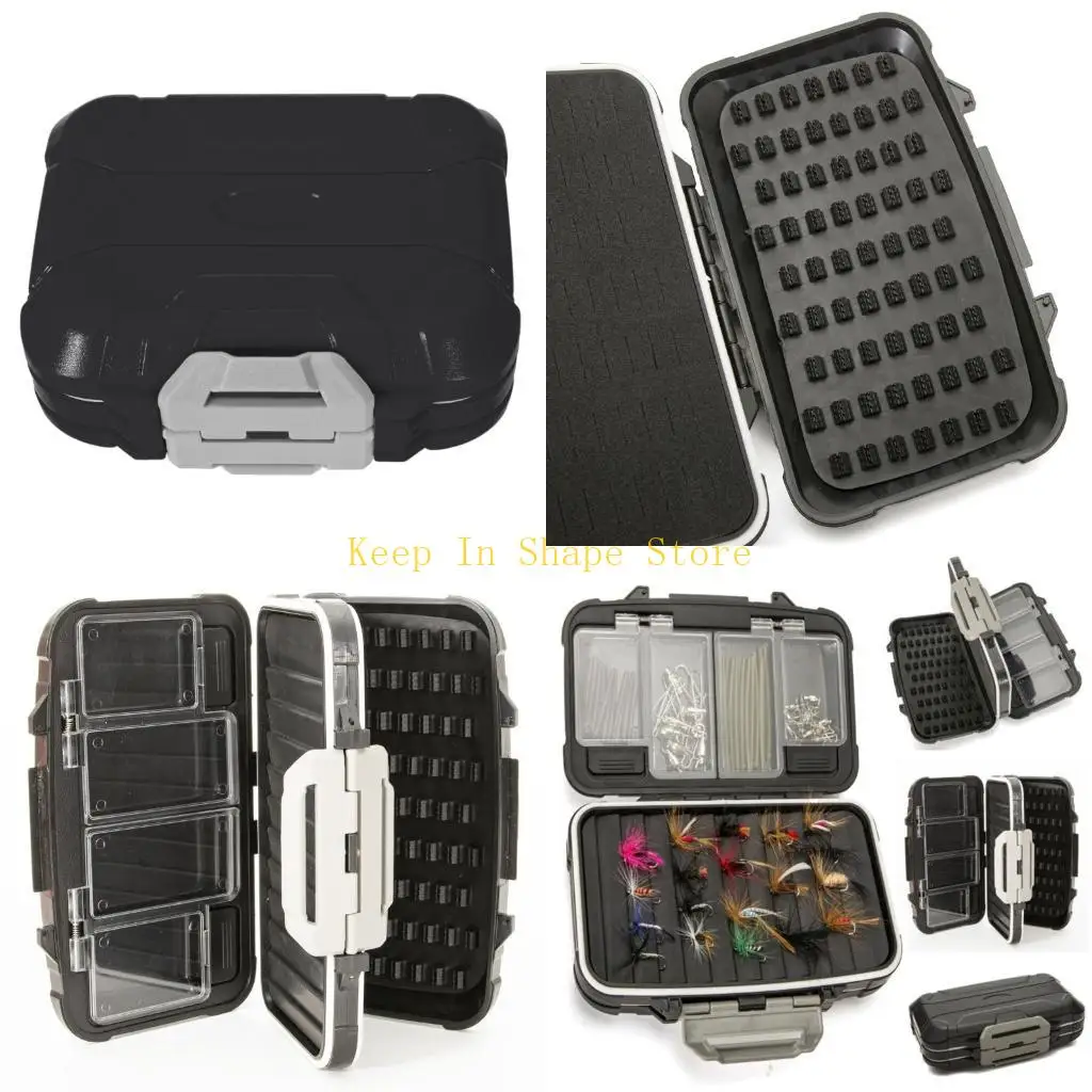 U1JC Fly Pishing Tackle Storage Fly Boxes com divisores Caixa equipamento pesca
