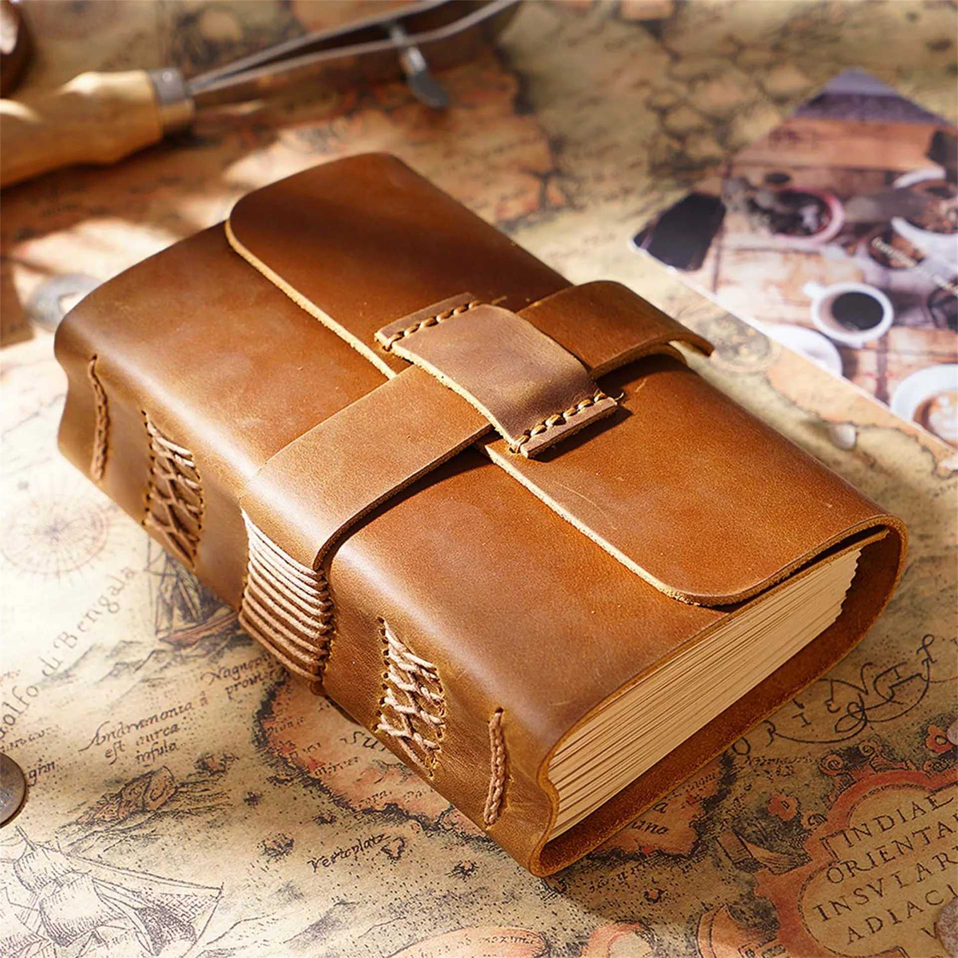 Handmade Genuine Leather Notebook Neutral Vintage Cowhide Notepad Creative Men Sketchbook Diary Wholesale