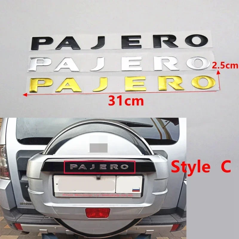 1pcs ABS Car Rear Letter LOGO Trunk Emblem Hood Sticker For Pajero V31 V32 V33 V93 V97 V73