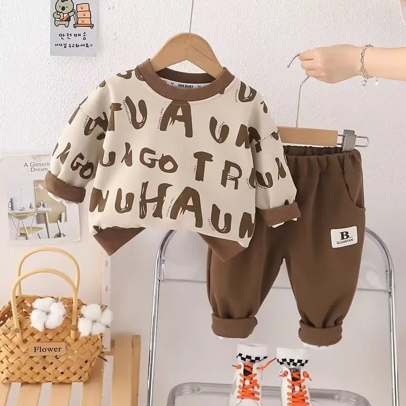 

Spring Autumn Kids Clothes Baby Cotton Sports Sweater Shirt Pants Sets Children Boys Kids Casual Suit 1-6YEARS