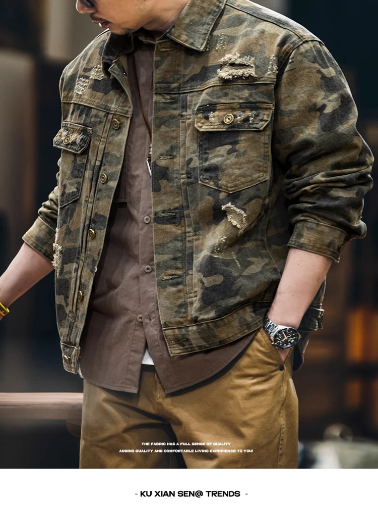 

New 2025 Men's Casual Camouflage Jaet Loose Fit Versatile Simple Sle Spring Autumn Top Trendy Youth Daily Wear Windproof