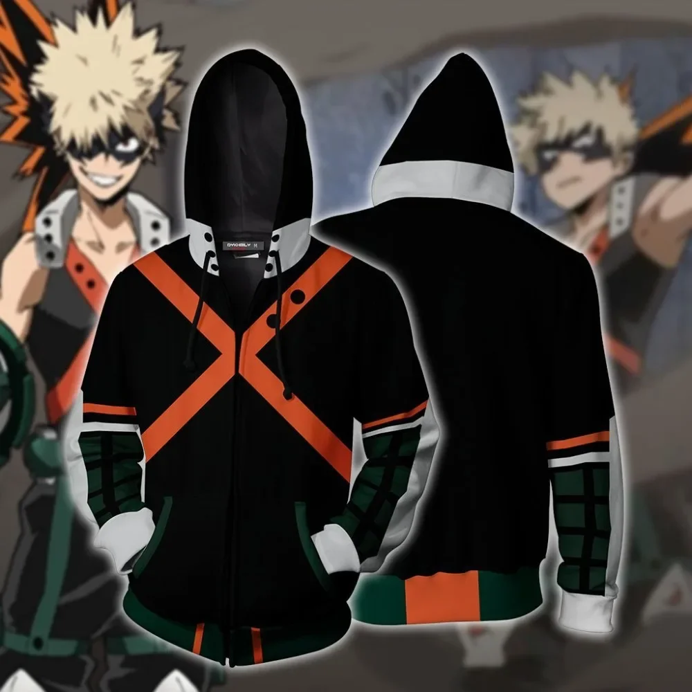 3D New My Hero Academia Bakugo Katsuki Cosplay Costume Hoodies Men Fashion Anime Sweatshirts Men Women College Hoodie Clothing