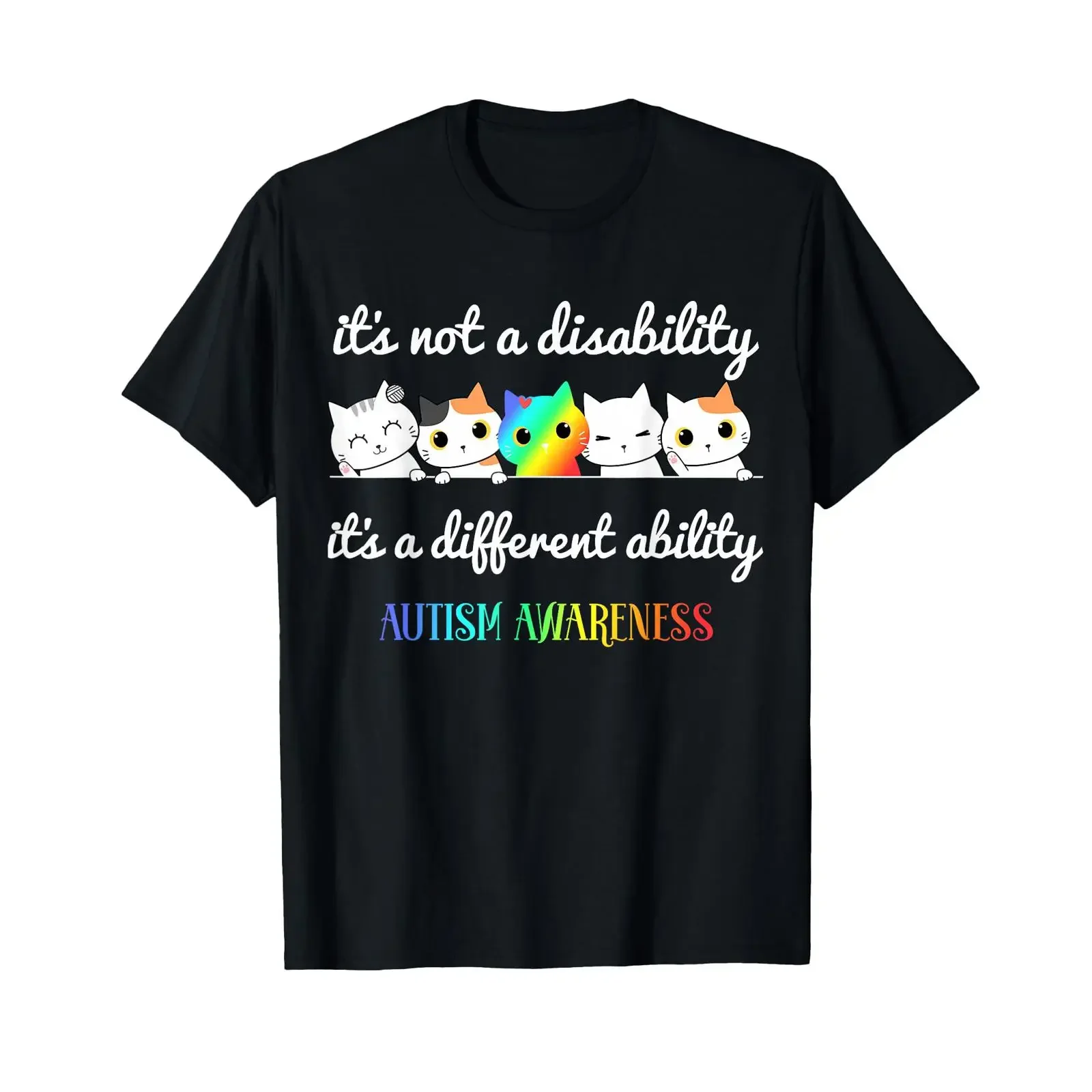 Autisme chez le chat : ce n'est pas un handicap, c'est une capacité différente - T-shirt vintage lavé, confortable, décontracté, streetwear, unisexe, polyvalent